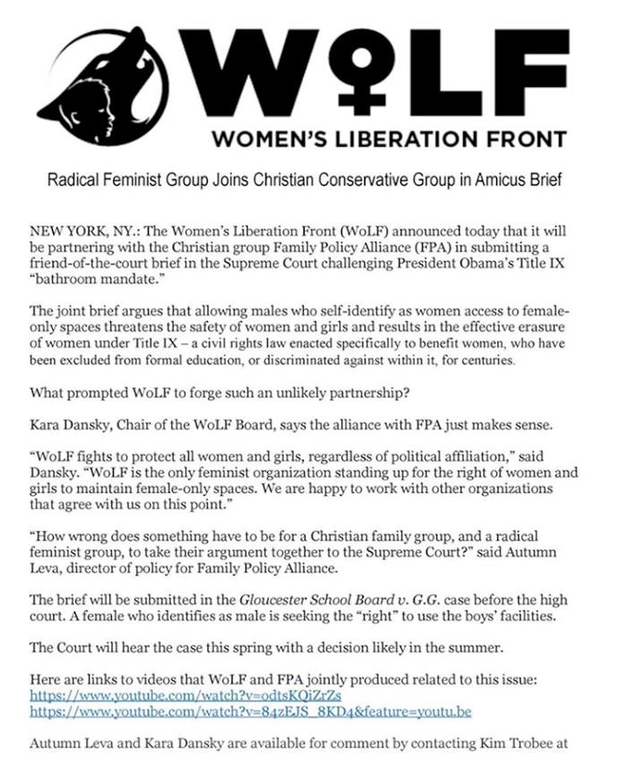 Un faux groupe de “féministes radicales”, façade politique de l'organisation anti-LGBT de James Dobson